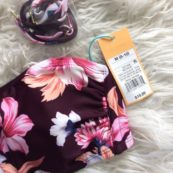 NWT Kona Sol Floral Bandeau Bikini Top - Picture 6 of 6